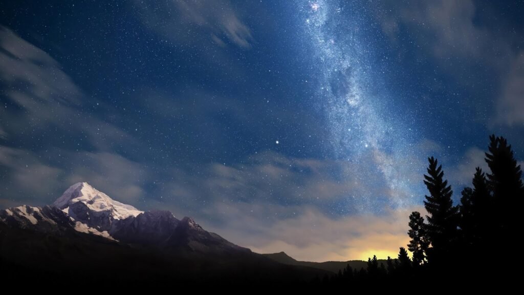 Starry Night Sky HDR Photo HD Wallpaper 1366x768 1024x576